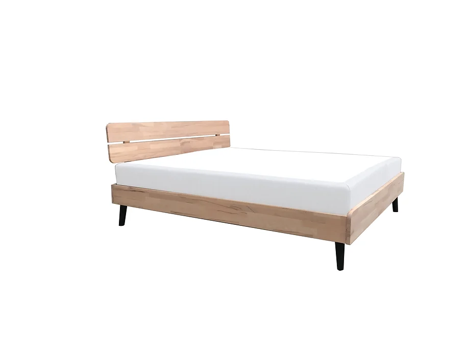 Cadre de lit Jehaes Nice 140x200 en bois naturel avec un matelas